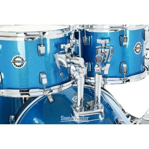  Ludwig Accent 5-piece Complete Drum Set with 20-inch Bass Drum and Wuhan Cymbals - Blue Sparkle