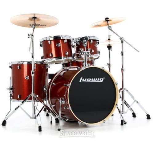  Ludwig Element Evolution 5-piece Complete Drum Set with Zildjian Cymbals - Copper