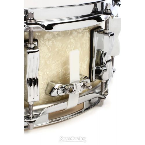  Ludwig Classic Maple Snare Drum - 5 x 14-inch - Vintage White Marine