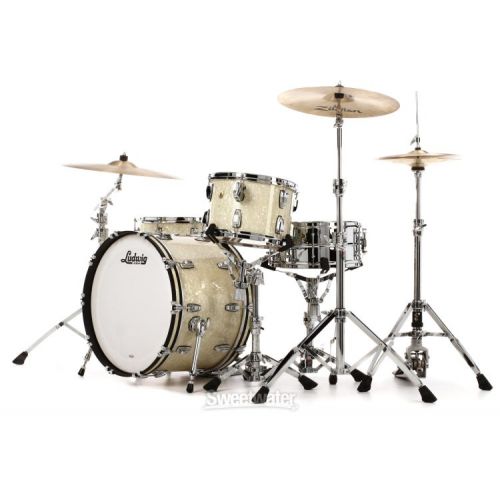  Ludwig Classic Maple Fab 3-piece Shell Pack - Vintage White Marine