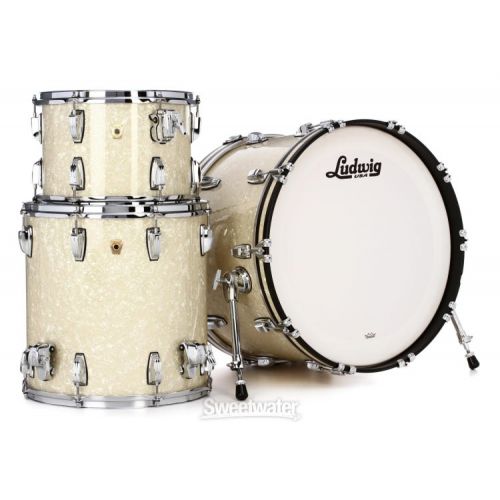  Ludwig Classic Maple Fab 3-piece Shell Pack - Vintage White Marine