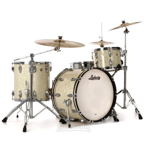  Ludwig Classic Maple Fab 3-piece Shell Pack - Vintage White Marine