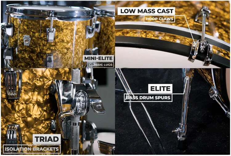  Ludwig NeuSonic Downbeat 3-piece Shell Pack - Silver Silk