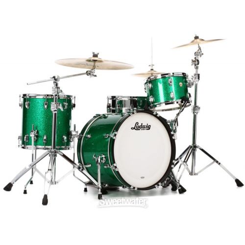  Ludwig Classic Maple Downbeat 3-piece Shell Pack - Green Sparkle