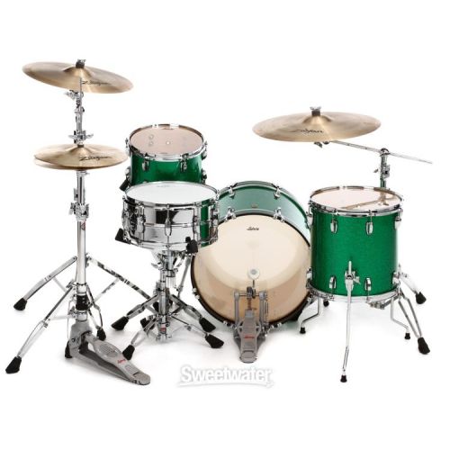  Ludwig Classic Maple Downbeat 3-piece Shell Pack - Green Sparkle