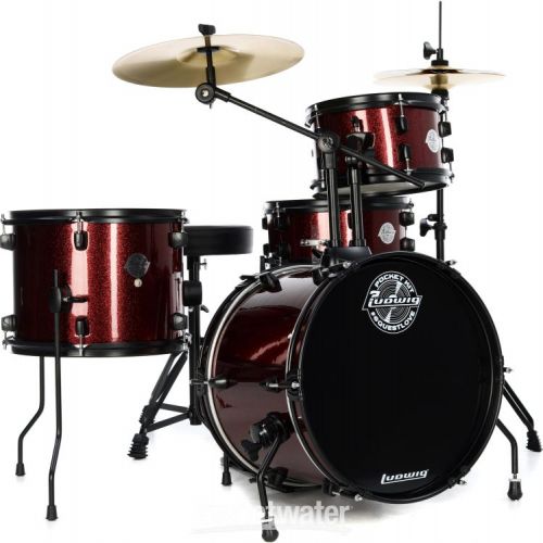  Ludwig Questlove Pocket Kit 4-piece Complete Drum Set - Red Sparkle