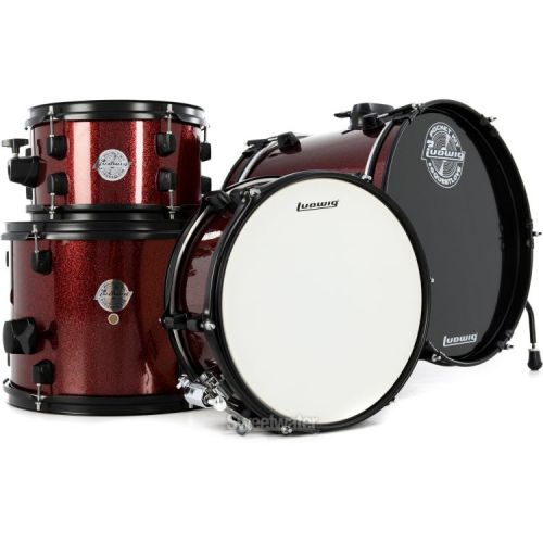  Ludwig Questlove Pocket Kit 4-piece Complete Drum Set - Red Sparkle