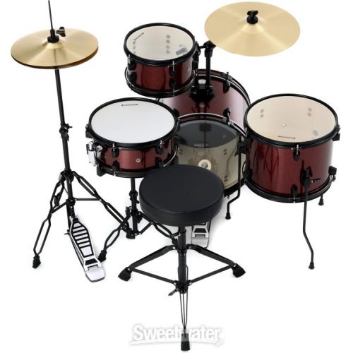  Ludwig Questlove Pocket Kit 4-piece Complete Drum Set - Red Sparkle