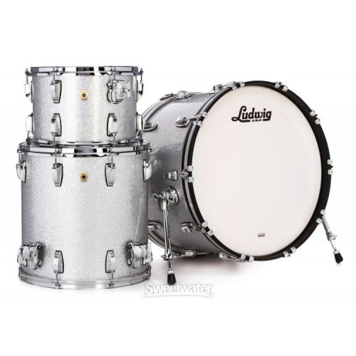  Ludwig Classic Maple Fab 3-piece Shell Pack - Silver Sparkle