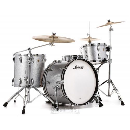  Ludwig Classic Maple Fab 3-piece Shell Pack - Silver Sparkle