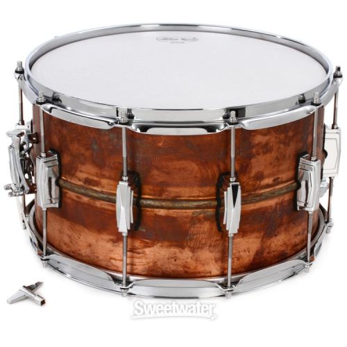  Ludwig Copper Phonic Snare Drum - 8 x 14-inch - Raw Patina Finish