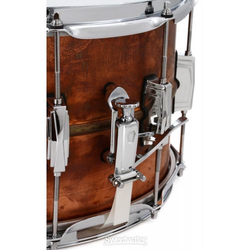  Ludwig Copper Phonic Snare Drum - 8 x 14-inch - Raw Patina Finish