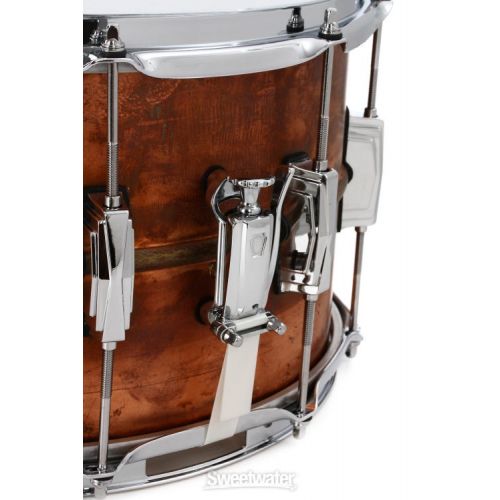  Ludwig Copper Phonic Snare Drum - 8 x 14-inch - Raw Patina Finish