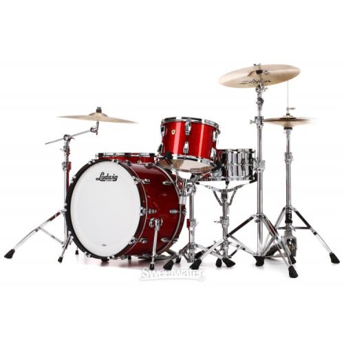  Ludwig Classic Maple Fab 3-piece Shell Pack - Red Sparkle