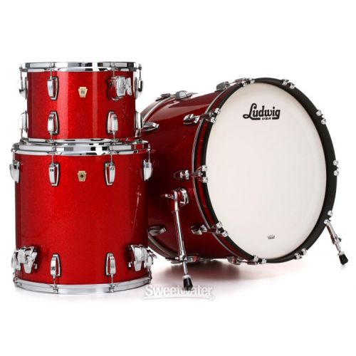  Ludwig Classic Maple Fab 3-piece Shell Pack - Red Sparkle