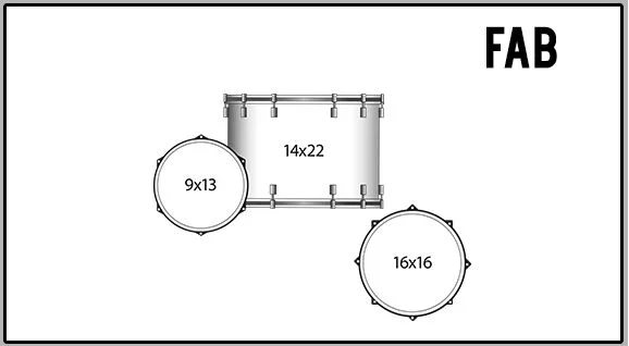  Ludwig 50th-anniversary Vistalite Fab 3-piece Shell Pack - Pattern 