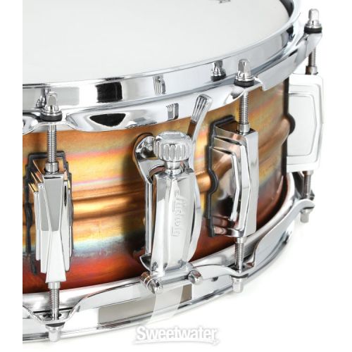  Ludwig Raw Bronze Snare Drum with Imperial Lugs - 5 x 14-inch - Raw Patina