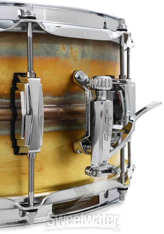  Ludwig Raw Brass Snare Drum - 6.5 x 14-inch - Raw Patina