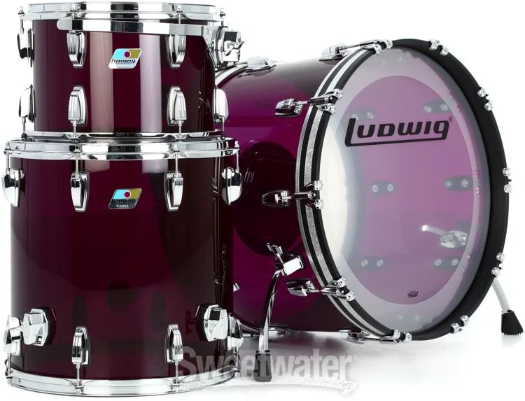  Ludwig Vistalite Fab 3-piece Shell Pack - Purple