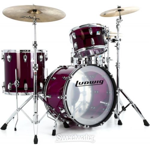  Ludwig Vistalite Fab 3-piece Shell Pack - Purple