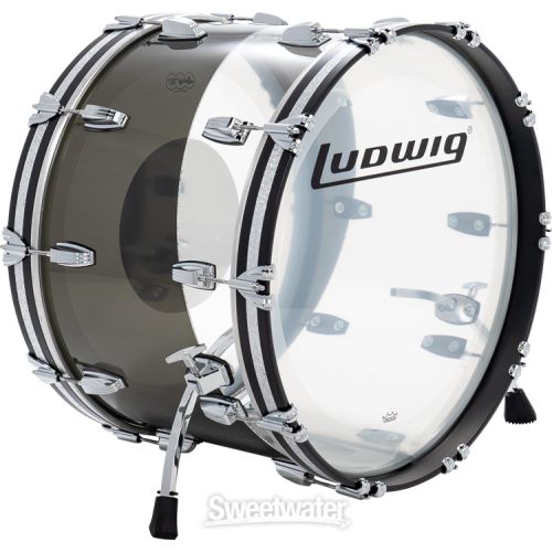  Ludwig Vistalite Fab 3-piece Shell Pack - Black Smoke/Clear 