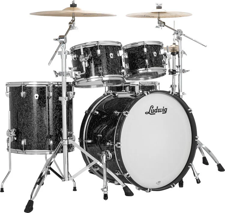  Ludwig NeuSonic 4-piece Shell Pack - Ebony Pearl