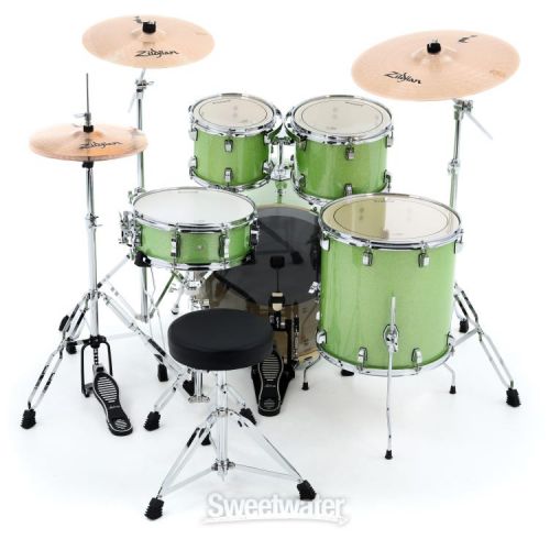  Ludwig Element Evolution 5-piece Drum Set with Zildjian Cymbals - Mint Sparkle