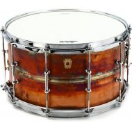 Ludwig Raw Bronze Snare Drum with Tube Lugs - 8 x 14-inch - Raw Patina