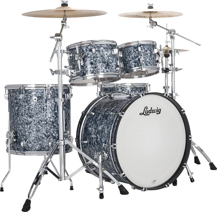  Ludwig NeuSonic 4-piece Shell Pack - Steel Blue Pearl