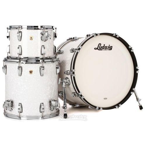  Ludwig Classic Maple Fab 3-piece Shell Pack - White Marine Pearl