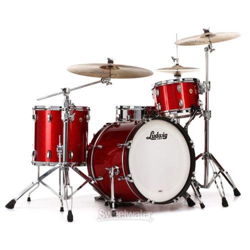  Ludwig Classic Maple Downbeat 3-piece Shell Pack - Red Sparkle