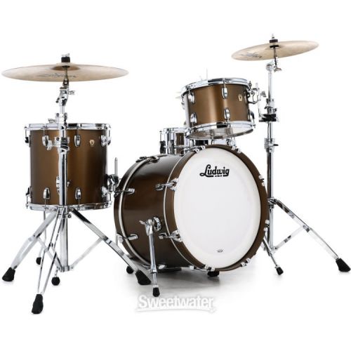  Ludwig Classic Maple Downbeat 3-piece Shell Pack - Vintage Bronze Mist