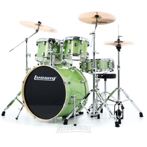  Ludwig Element Evolution 6-piece Drum Set - Mint Sparkle