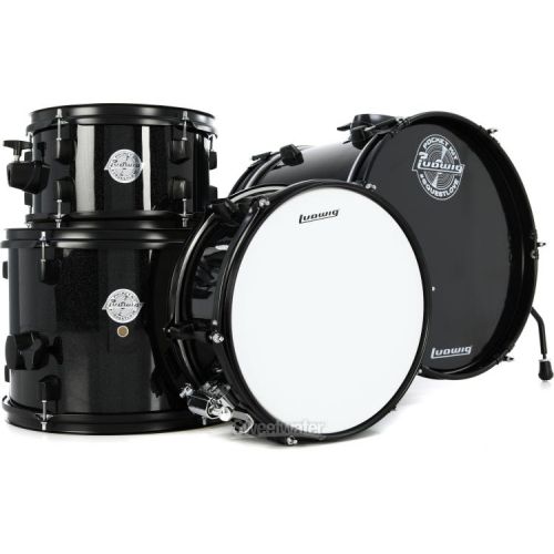  Ludwig Questlove Pocket Kit 4-piece Complete Drum Set - Black Sparkle