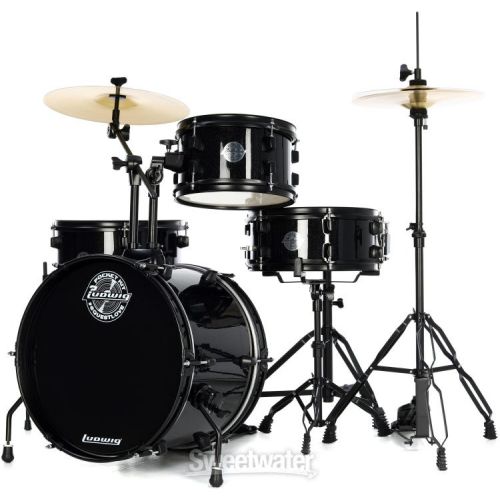  Ludwig Questlove Pocket Kit 4-piece Complete Drum Set - Black Sparkle