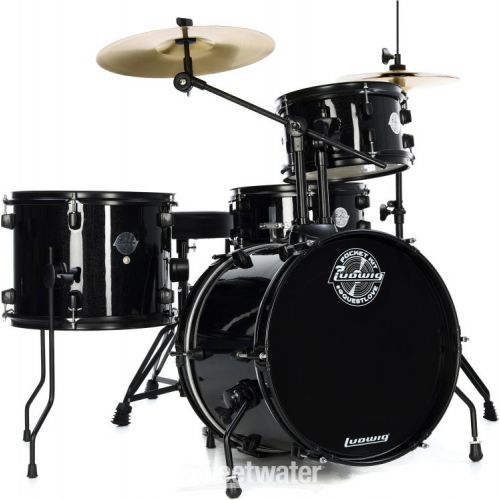  Ludwig Questlove Pocket Kit 4-piece Complete Drum Set - Black Sparkle