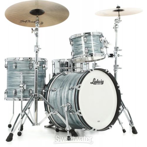  Ludwig Classic Maple Downbeat 3-piece Shell Pack - Vintage Blue Oyster