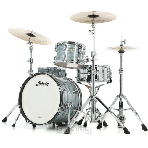  Ludwig Classic Maple Downbeat 3-piece Shell Pack - Vintage Blue Oyster