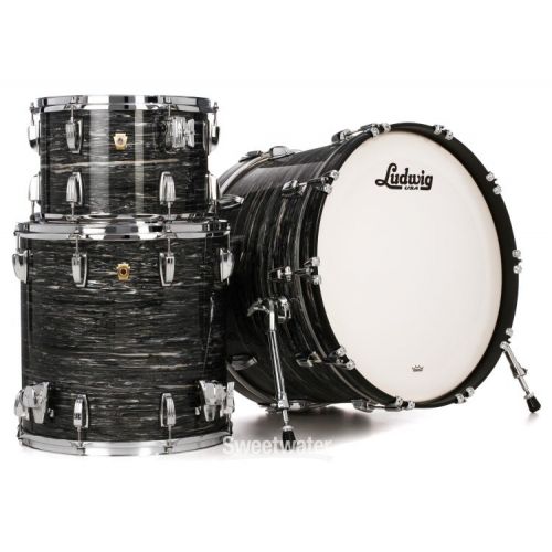  Ludwig Classic Maple Fab 3-piece Shell Pack - Vintage Black Oyster