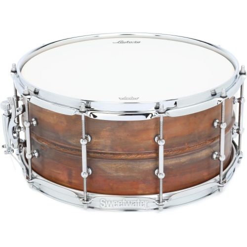  Ludwig Copper Phonic Snare Drum - 6.5 x 14-inch - Raw Patina