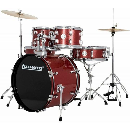  [아마존베스트]Ludwig 5 Piece Accent Drive Drum Set (Red Foil)