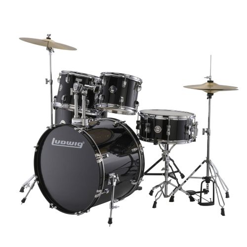  Ludwig LC17011 Accent Fuse 5 PC Drum Set in Black