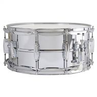 Ludwig LM402 Smooth Chrome Plated Aluminum 6.5 x 14 Inches Snare Drum with Imperial Lugs and Supra-Phonic Strainer