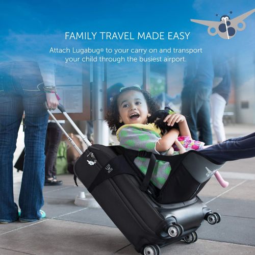  Lugabug Travel Seat, Child Carrier for Carry-On Luggage - Family Travel at Airport Made Easy (Black/Grey)