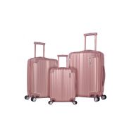 Rockland Hardside Spinner 3-Piece Luggage Set, Champagne / Rose Gold