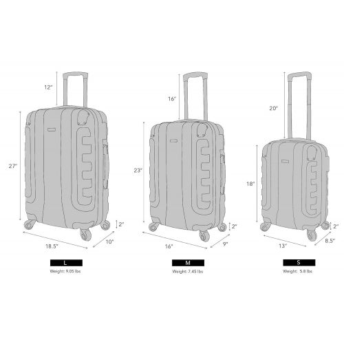  TravelCross Chicago Luggage 3 Piece Lightweight Spinner Set