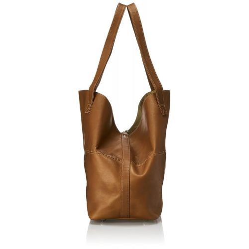  Luggage top bag Piel Leather Large Open Multi-Purpose Tote, Saddle