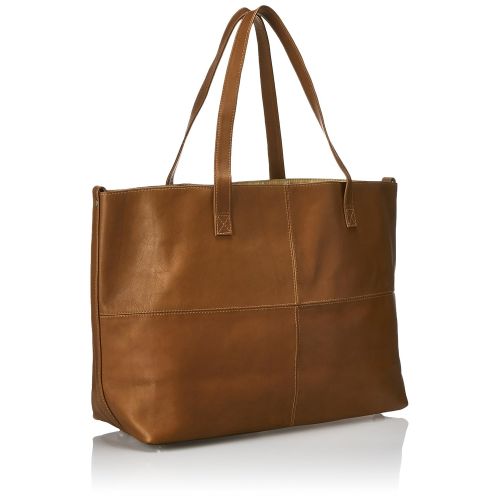  Luggage top bag Piel Leather Large Open Multi-Purpose Tote, Saddle