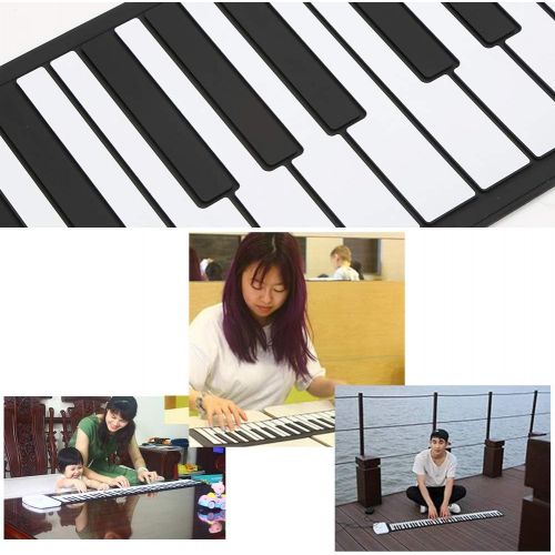  [아마존 핫딜]  [아마존핫딜]Lujex Foldable 61 Keys Flexible Soft Electric Digital Roll Up Keyboard Piano, Silver