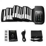 Lujex 88-Keys Roll Up Piano,Upgraded Portable Rechargeable Electronic Hand Roll Piano with Environmental Silicone Piano Keyboard for Beginners